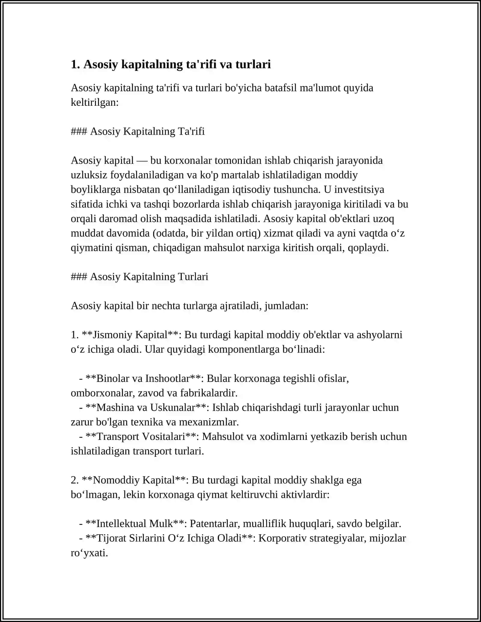 TADBIRKORLIK KAPITALINING AYLANISHI.ASOSIY VA AYLANMA KAPITAL 4