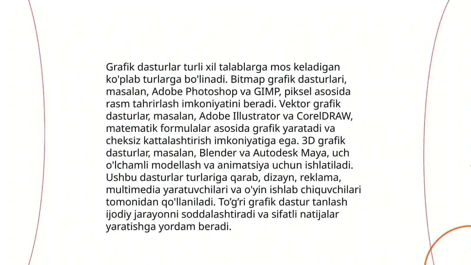 Kompyuter grafikasi va ular bilan ishlash. Adobe Photoshop dasturida ishlash 4