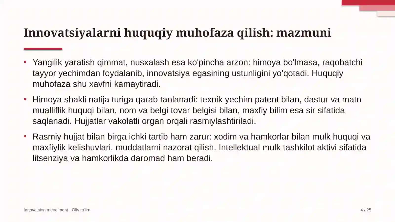 ekologik ekspertiza tashkilotlarida innovatsiyalarni huquqiy muhofaza qilish 2055 4