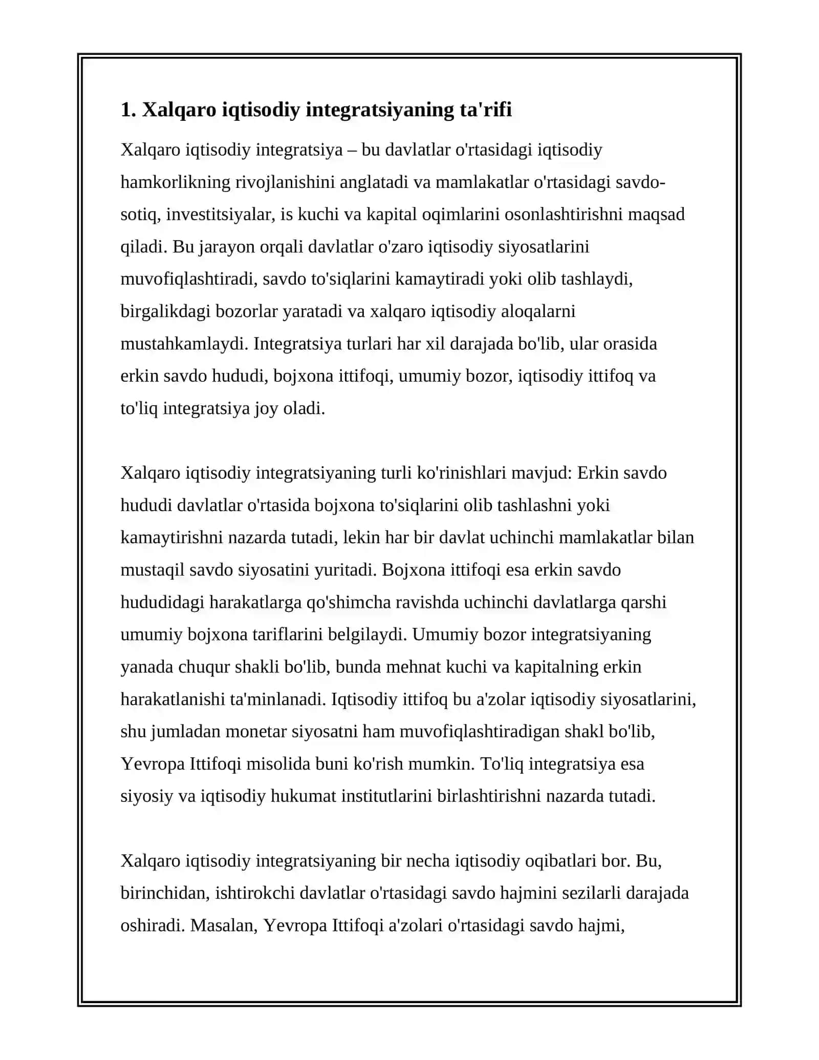 Xalqaro iqtisodiy integratsiya 4