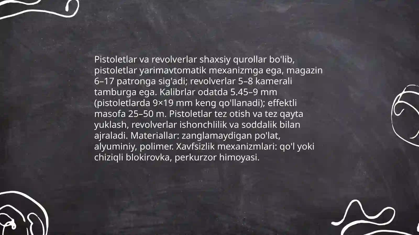 Jangovor jarohatlovchi vositalarning qisqacha tavsifi 4