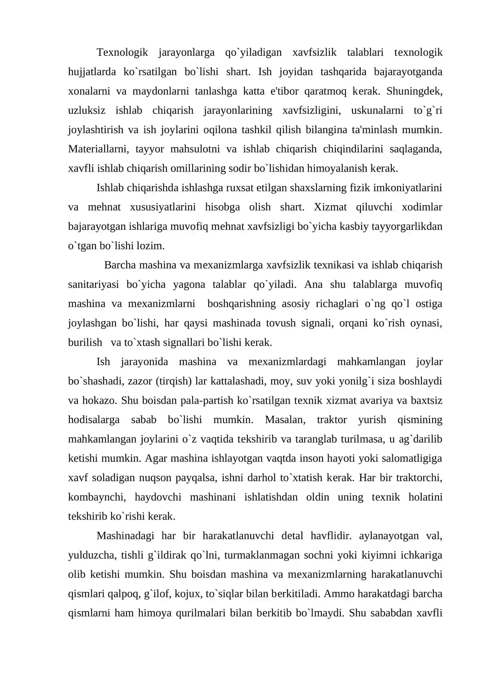 Qishloq xo`jaligi ishlab chiqarishida tеxnika xavfsizligi 4