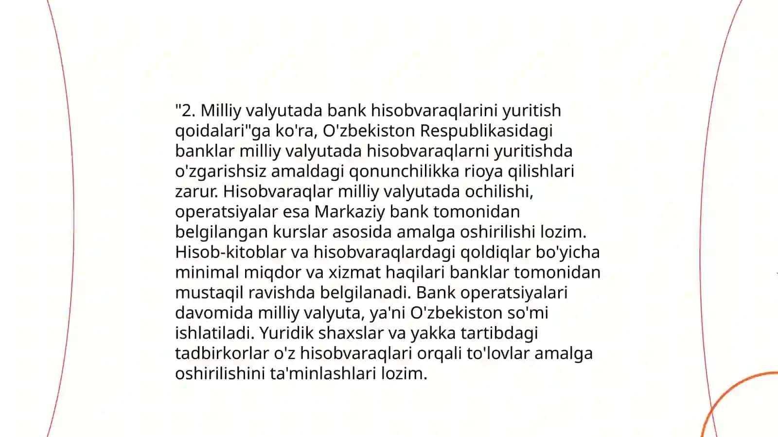 Bank mijozlariga milliy valyutada bank hisobvaraqlarini ochish va yuritilishini audit qilish tartibi 4