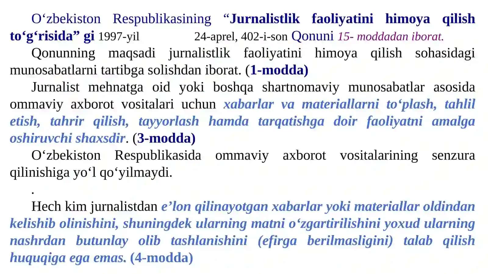 Ommaviy axborot vositalari faoliyatining konstitutsiyaviy asoslari 4