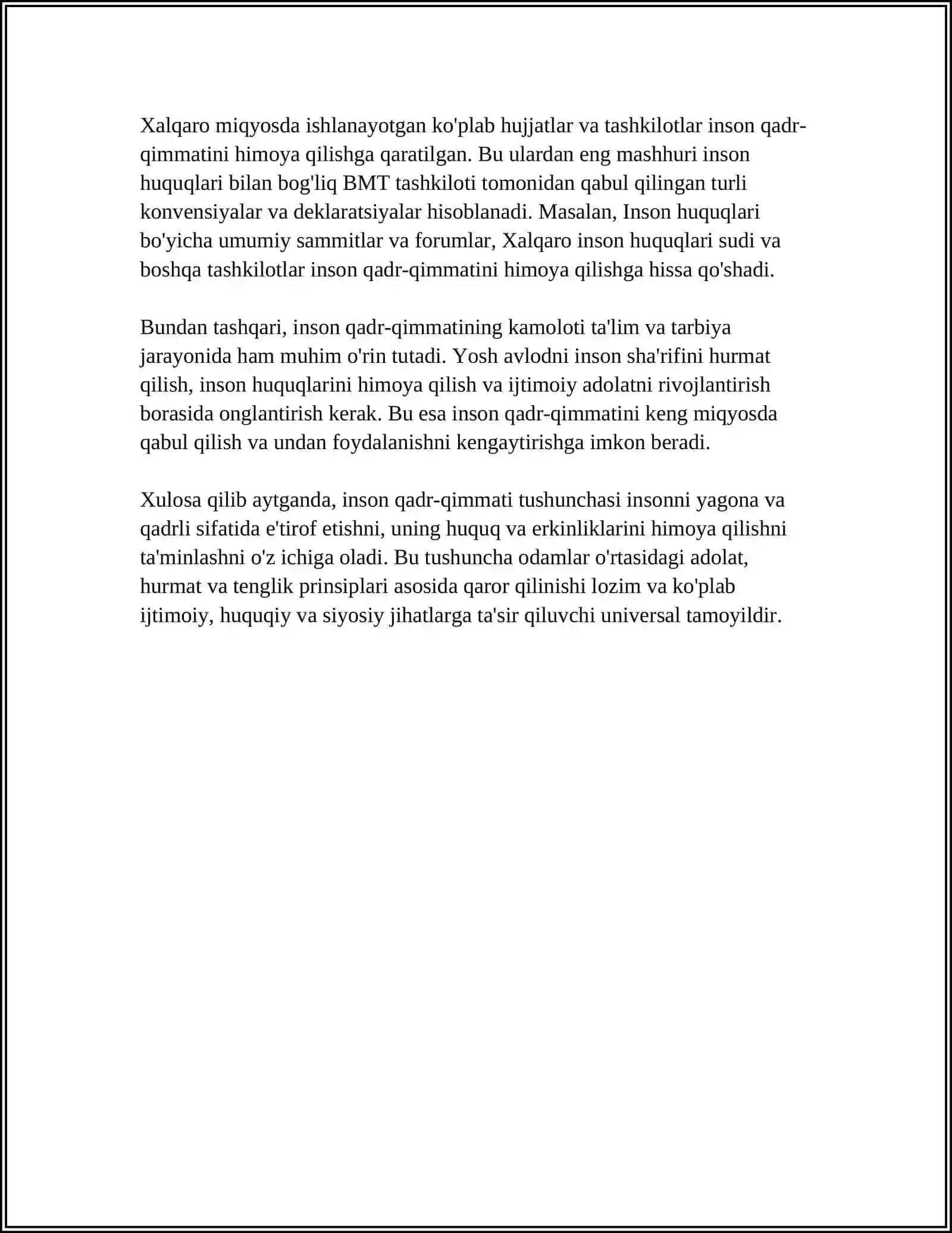 INSON QADR-QIMMATI VA IJTIMOIY QADRIYATLAR TIZIMI 4