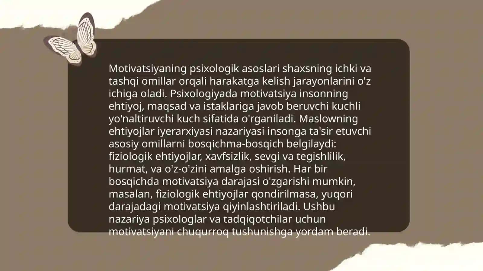 Xorij psixologiyasida motiv va motivatsiya muammosi 4