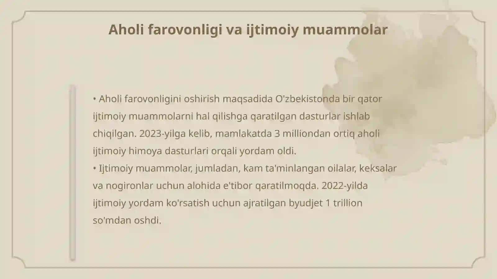 Oʻzbekistonda ijtimoiy sohada amalga oshirilayotgan òzgarishlar mazmun va mohiyati 4
