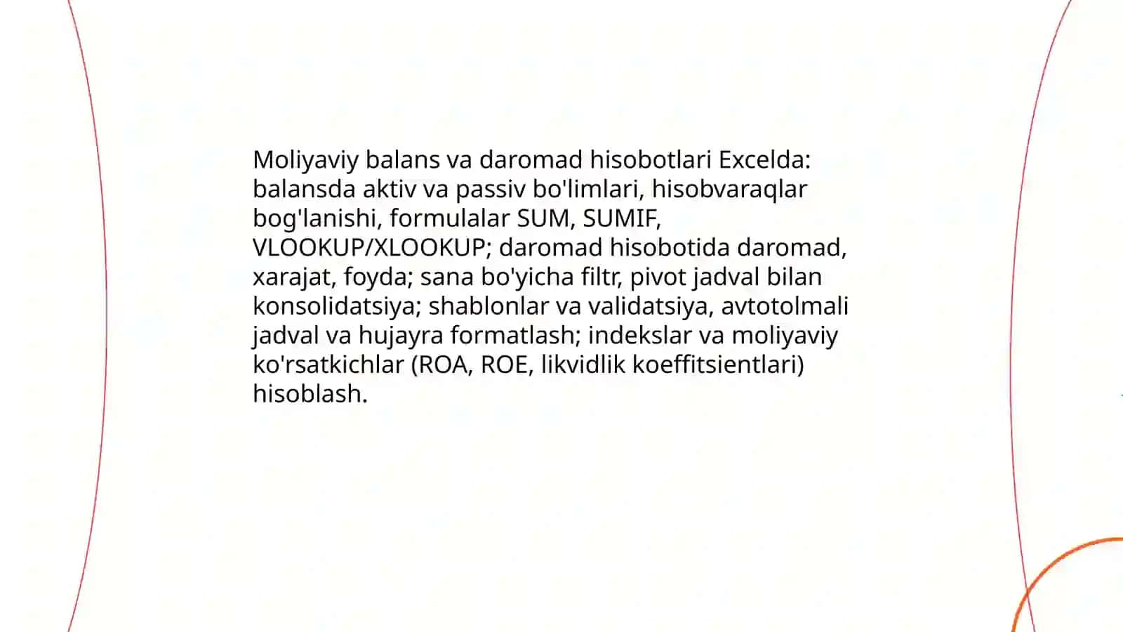 Excelda savdo hisobotlari tayyorlash 4