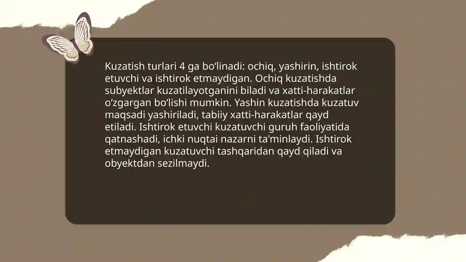 Psixologiya tadqiqot metodlari: kuzatish, eksperiment 4