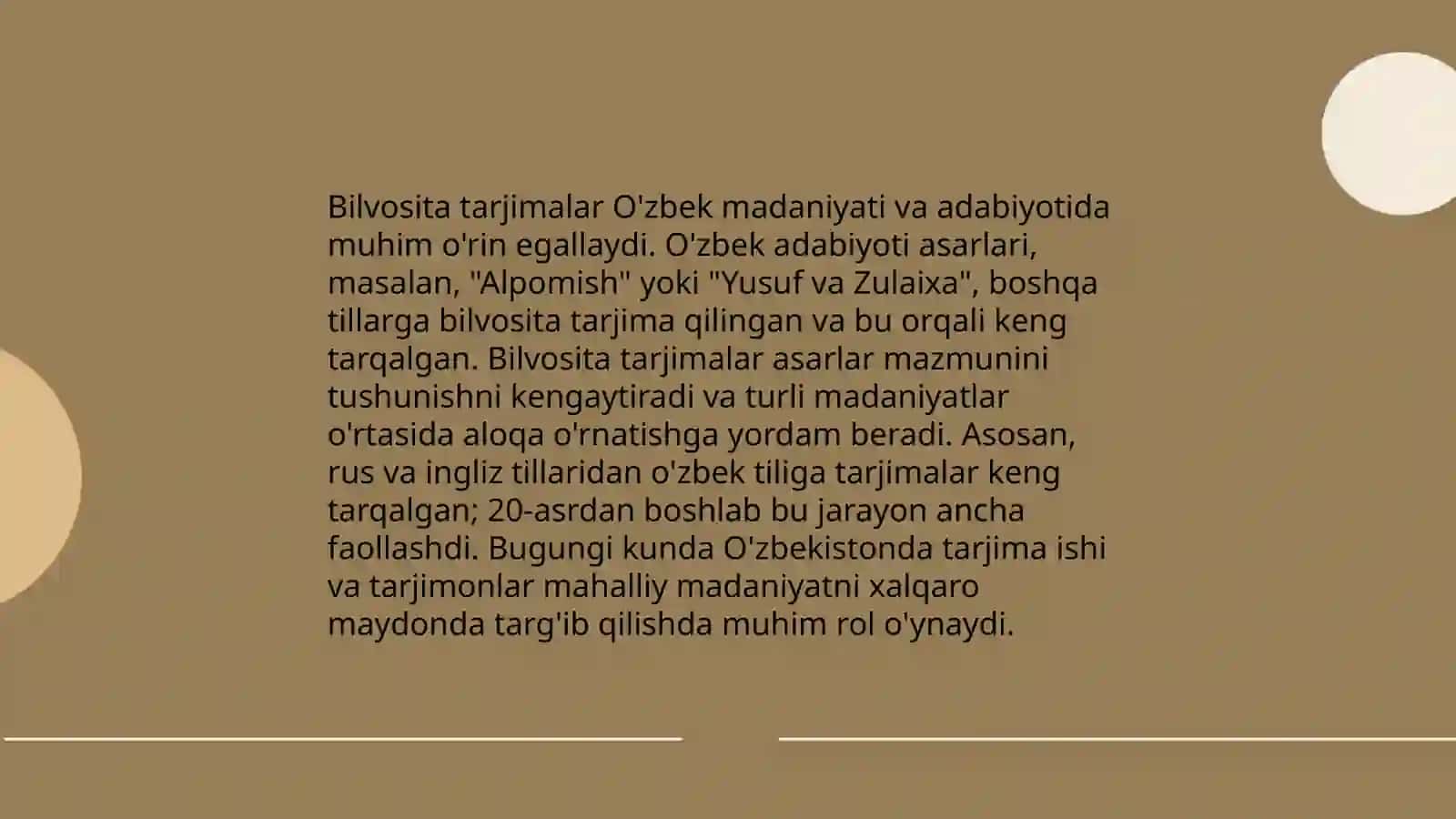 O'zbek adabiyotiga kirib kelgan bevosita va bilvosita tarjimalar hususida 4