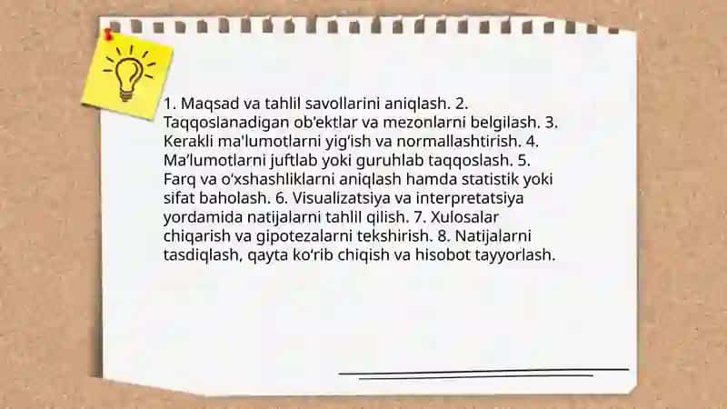 Taqqoslash usuli va uni tahlilda qoʻllanilishi 4