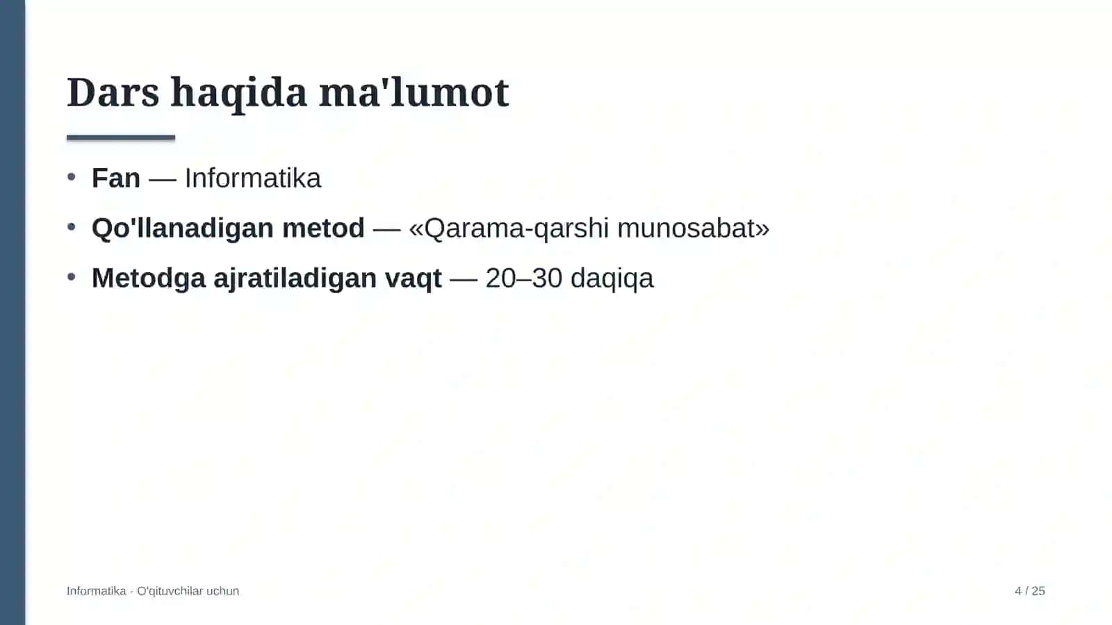 informatika darslarida qarama qarshi munosabat metodidan foydalanish 7650 4
