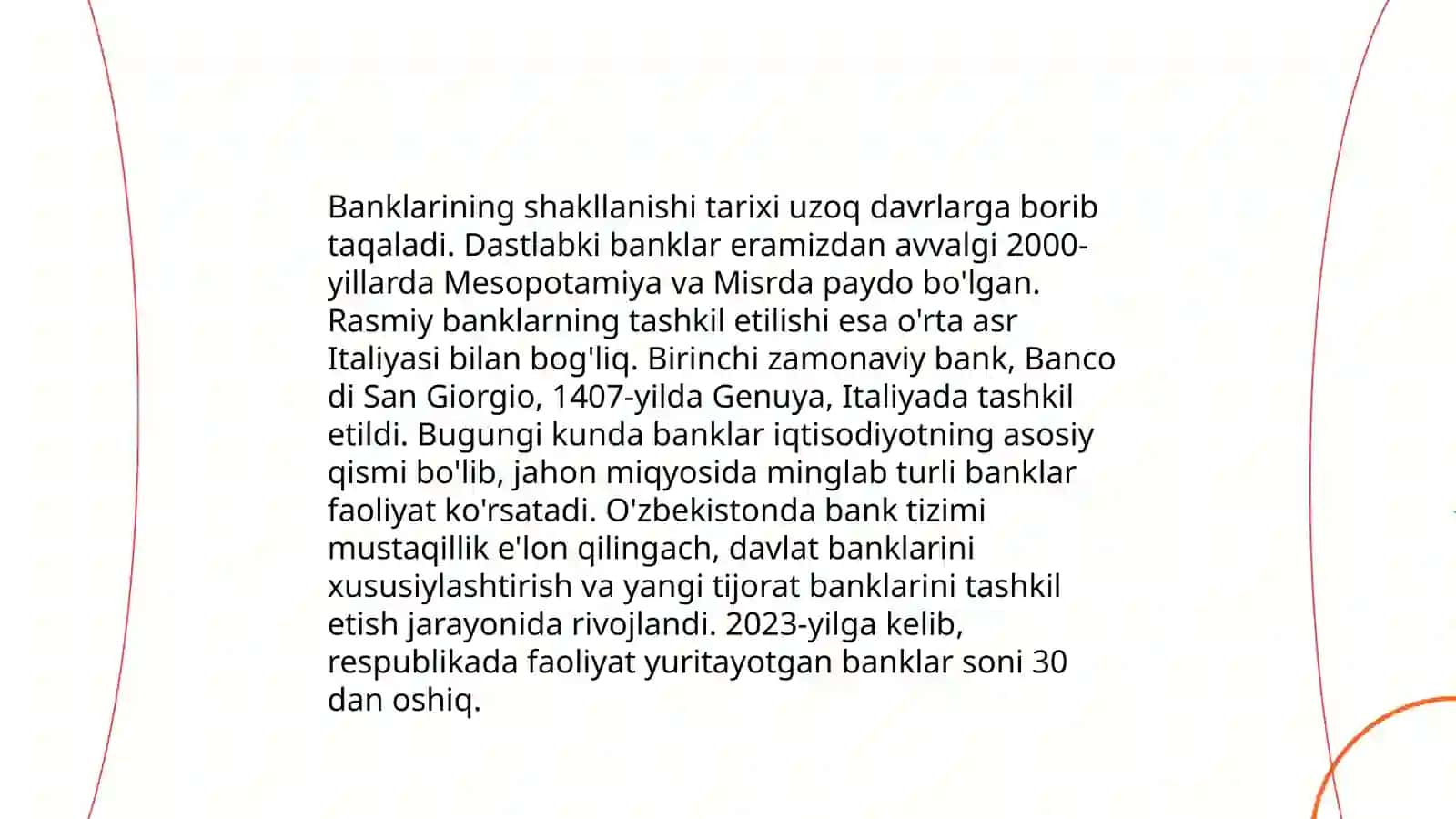 Banklar asosiy xususiyatlari 4