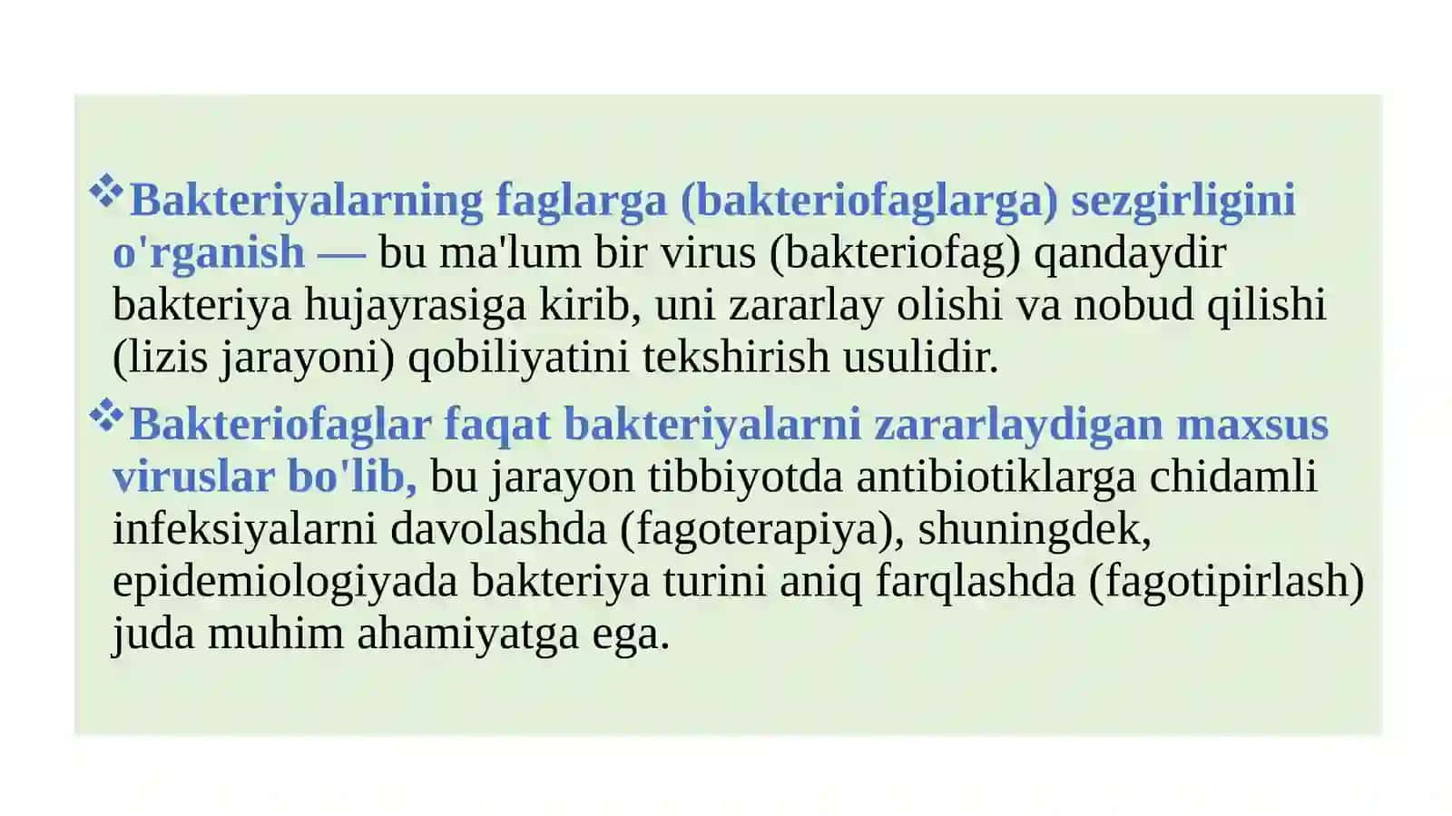 Bakteriyalarning faglarga sezgirligini o’rganish 4