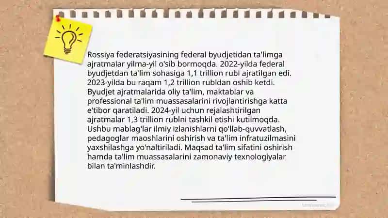 Rossiya ta'limni moliyalashtirish tizimi 4