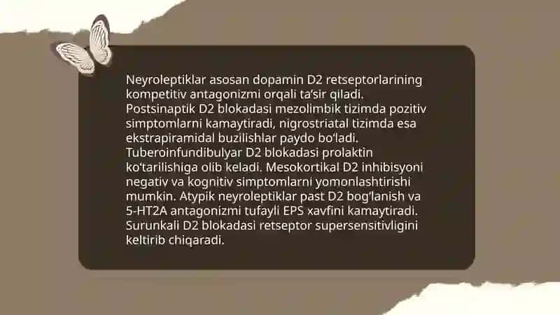 Neyroleptiklar. Trankvilizatorlar. Sedativ moddalar 4