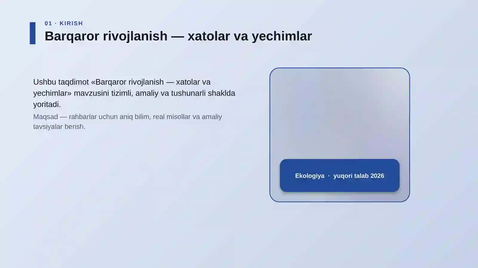 Barqaror rivojlanish — xatolar va yechimlar 4