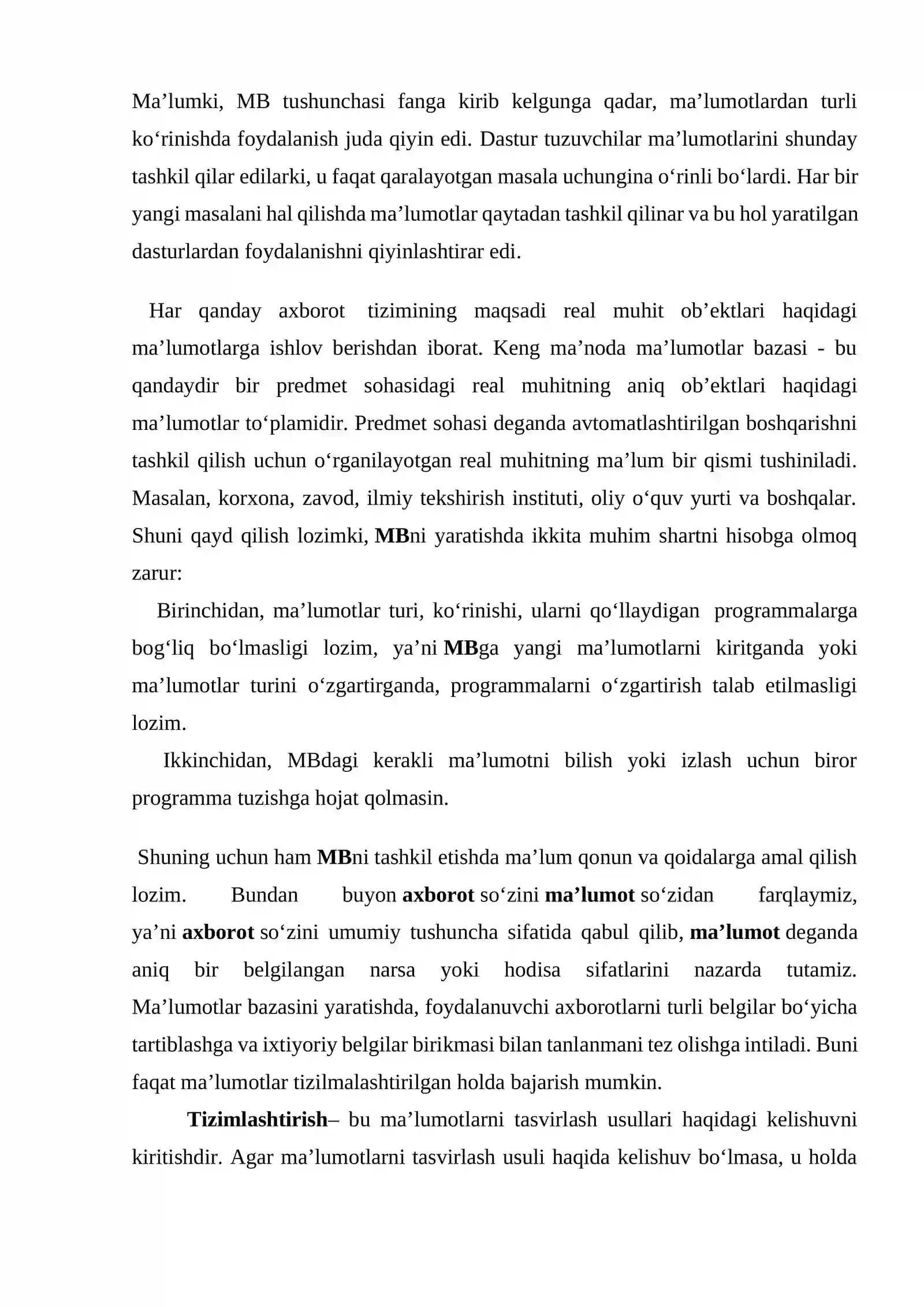 Ma’lumotlar Bazasi Texnologiyalari Fanidan 4