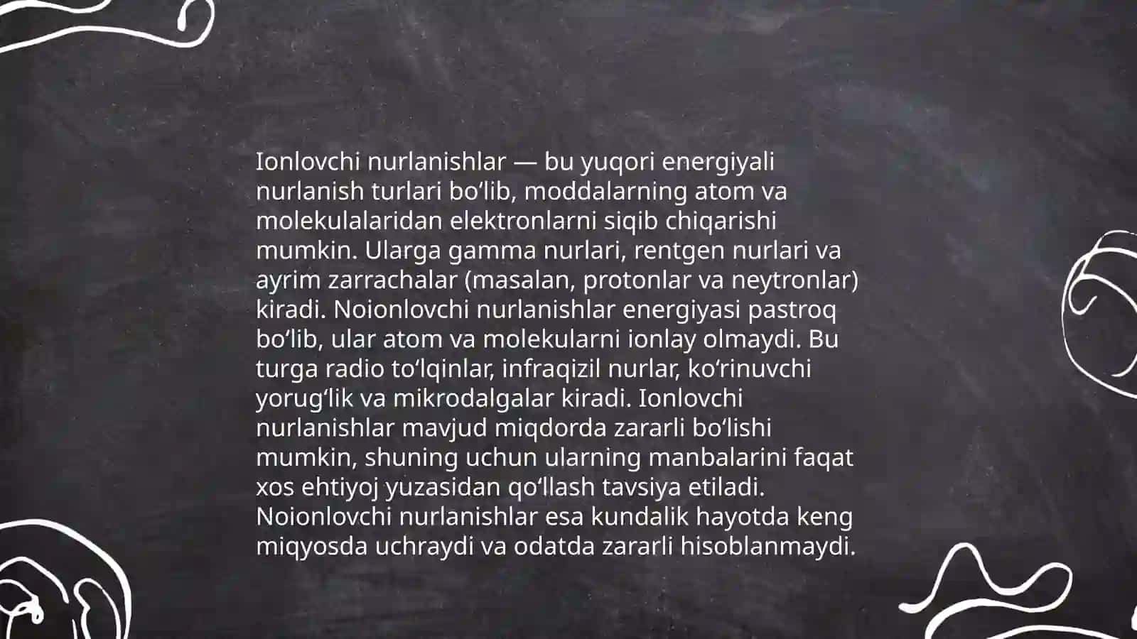 Radiatsion dozaning turlari va ularni o'lchash usullari 4