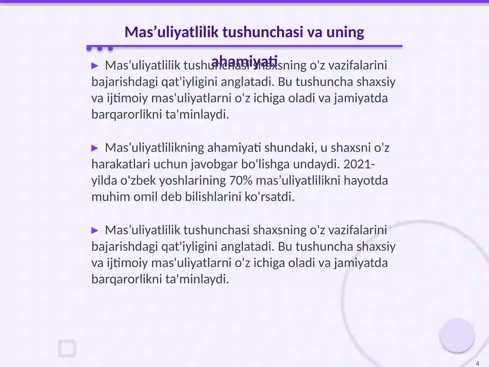 Oilaparvarlik va mas’uliyatlilikning jamiyatda tutgan o‘rni 4