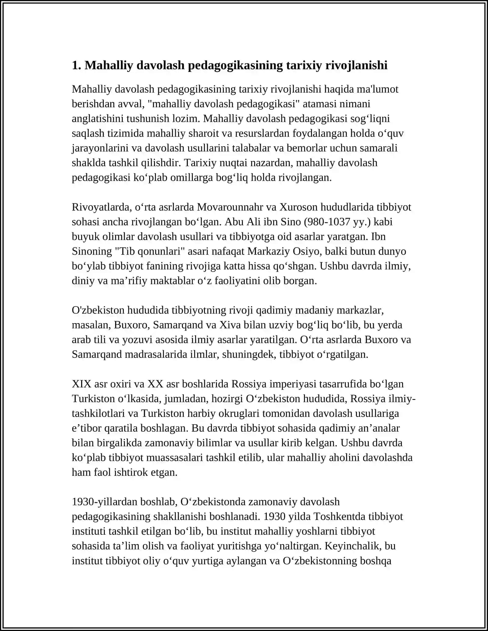 MAHALLIY DAVOLASH PEDAGOGIKASI RIVOJLANISHINING ASOSIY BOSQICHLARI 4
