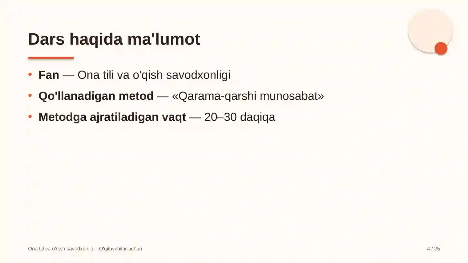 ona tili va o'qish savodxonligi darslarida qarama qarshi munosabat metodidan foydalanish 3368 4