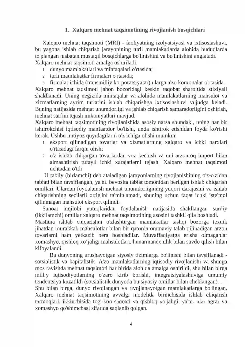 XALQARO MEHNAT TAQSIMOTI YANGI SIFATINING SHAKLLANISHI 4