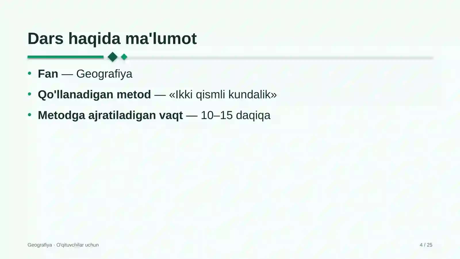 geografiya darslarida ikki qismli kundalik metodidan foydalanish 4077 4