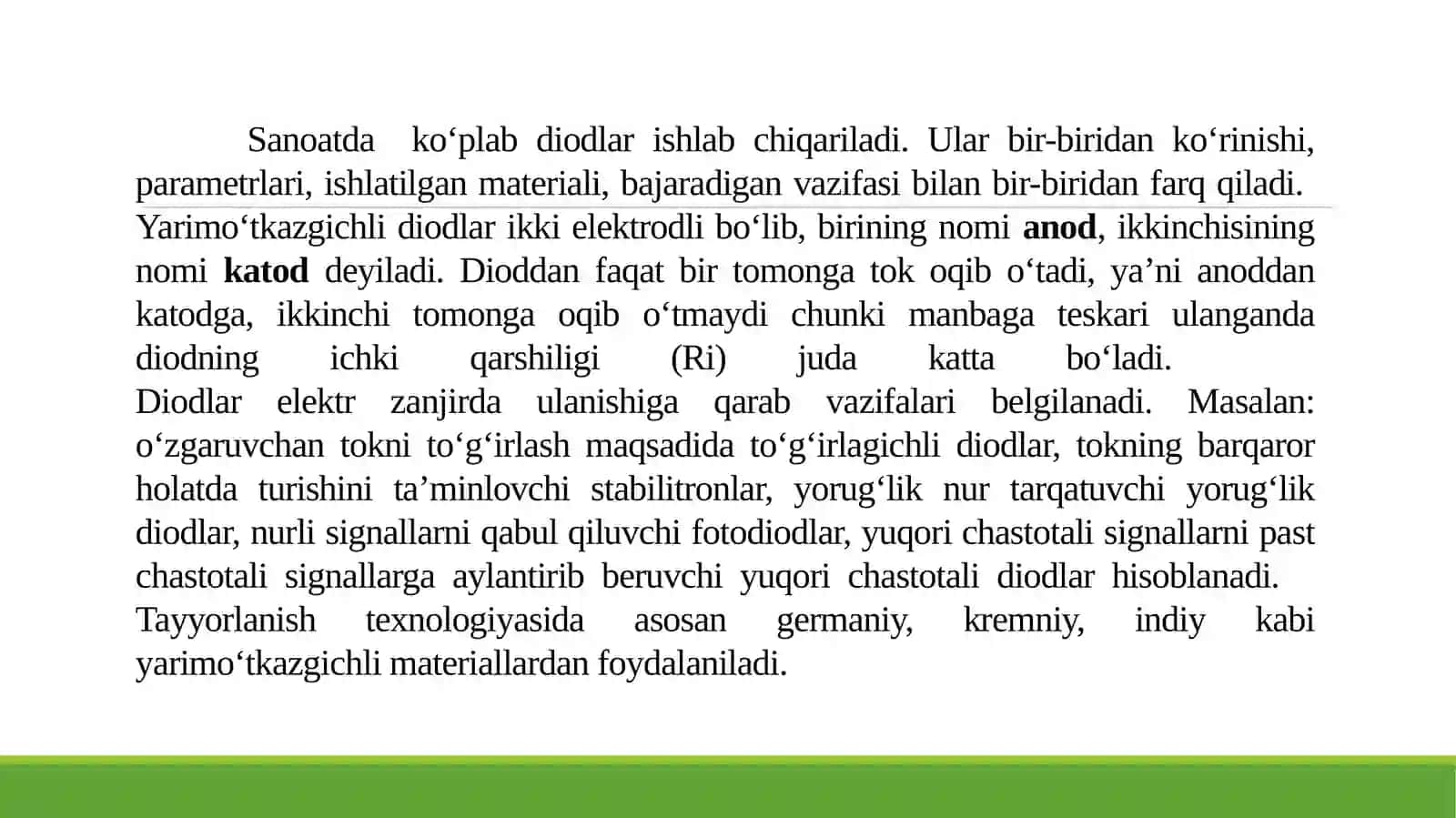 Yarim o’tkazgichli diodlar.To’g’rilovchi diodlar 4