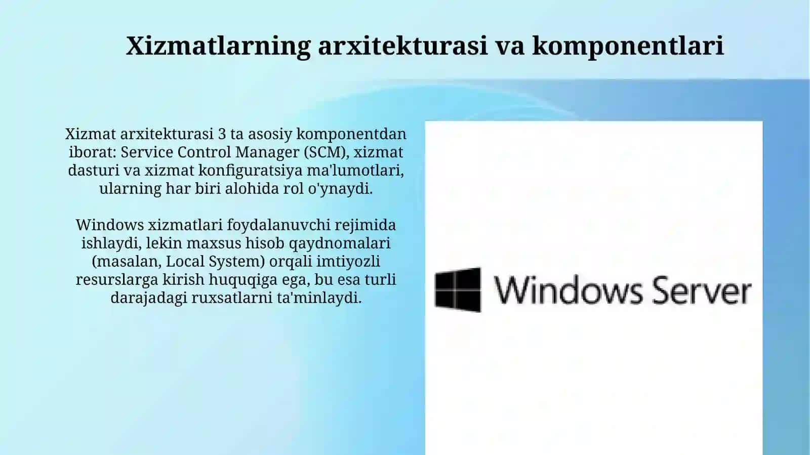 Windows xizmatlari 4