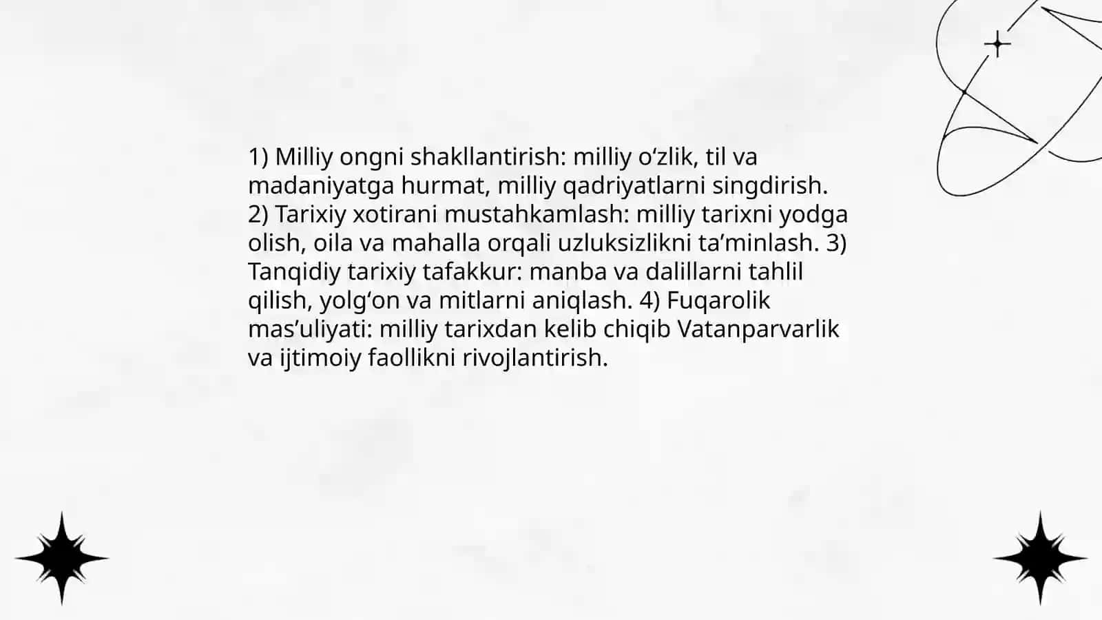O‘zbekistoning eng yangi tarixi o‘quv fanining predmeti, maqsadi va vazifalari, nazariy-metodik tamoyillari 4