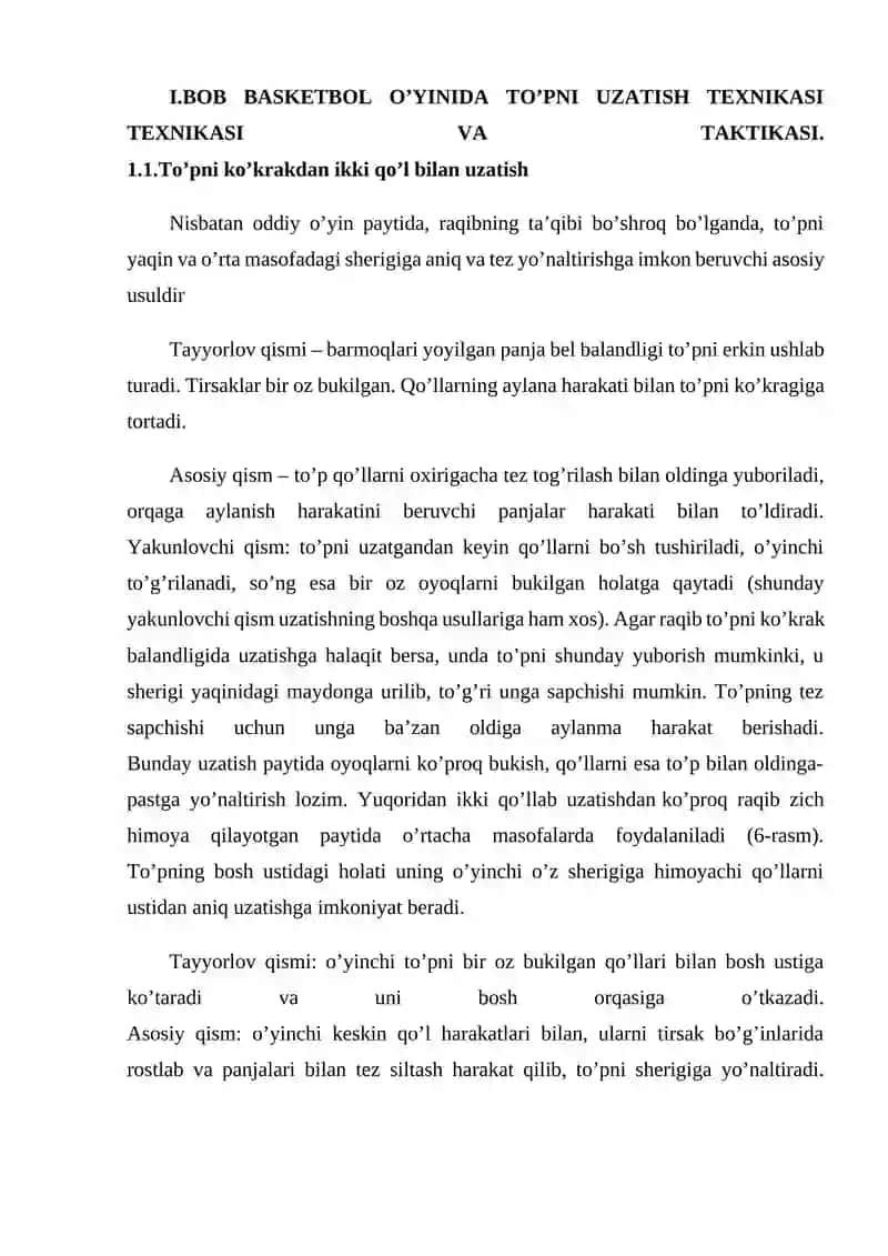 Basketbol texnikasini oʻrgatish uslubiyoti 4