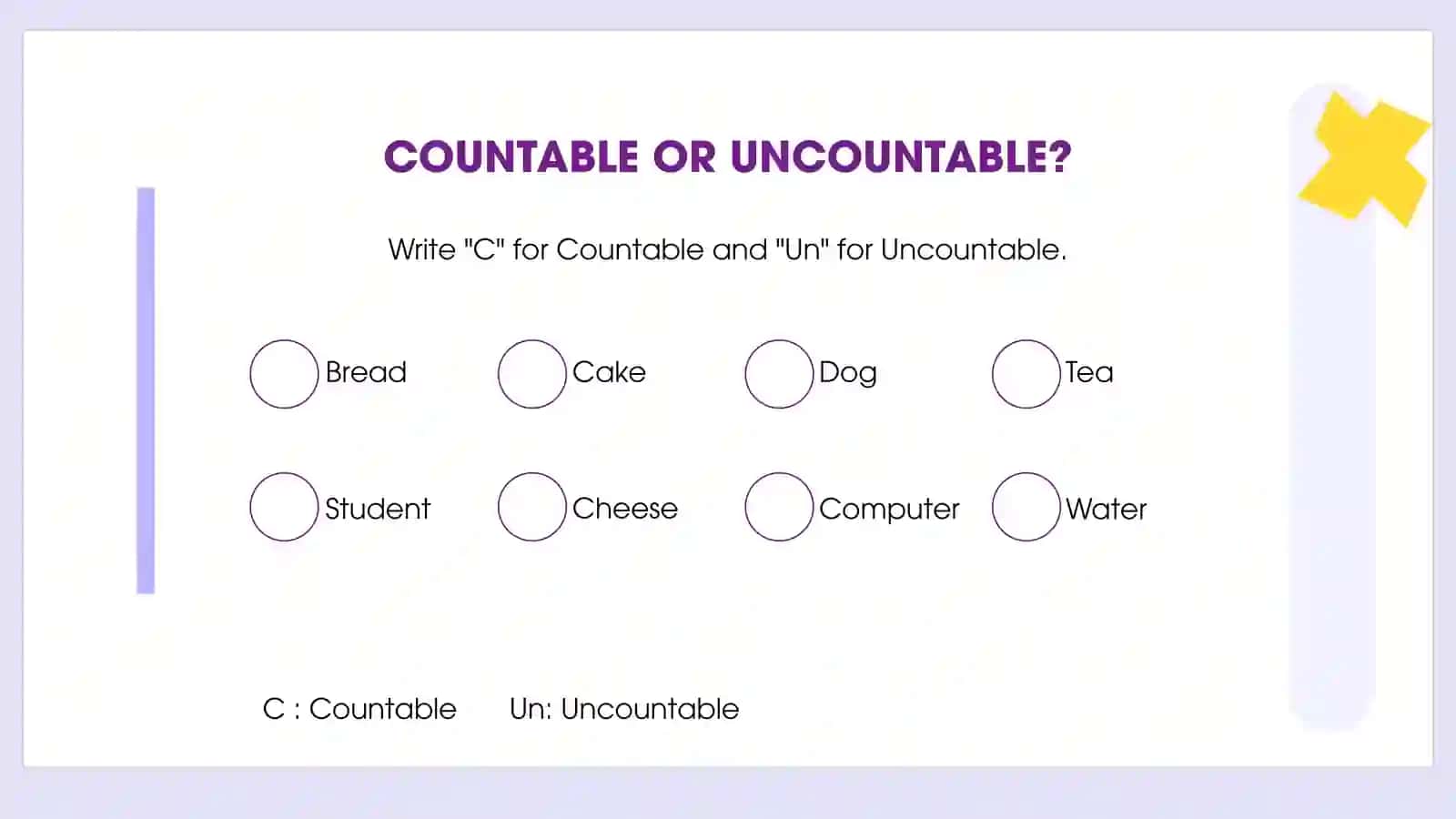 COUNTABLE NOUNS 4