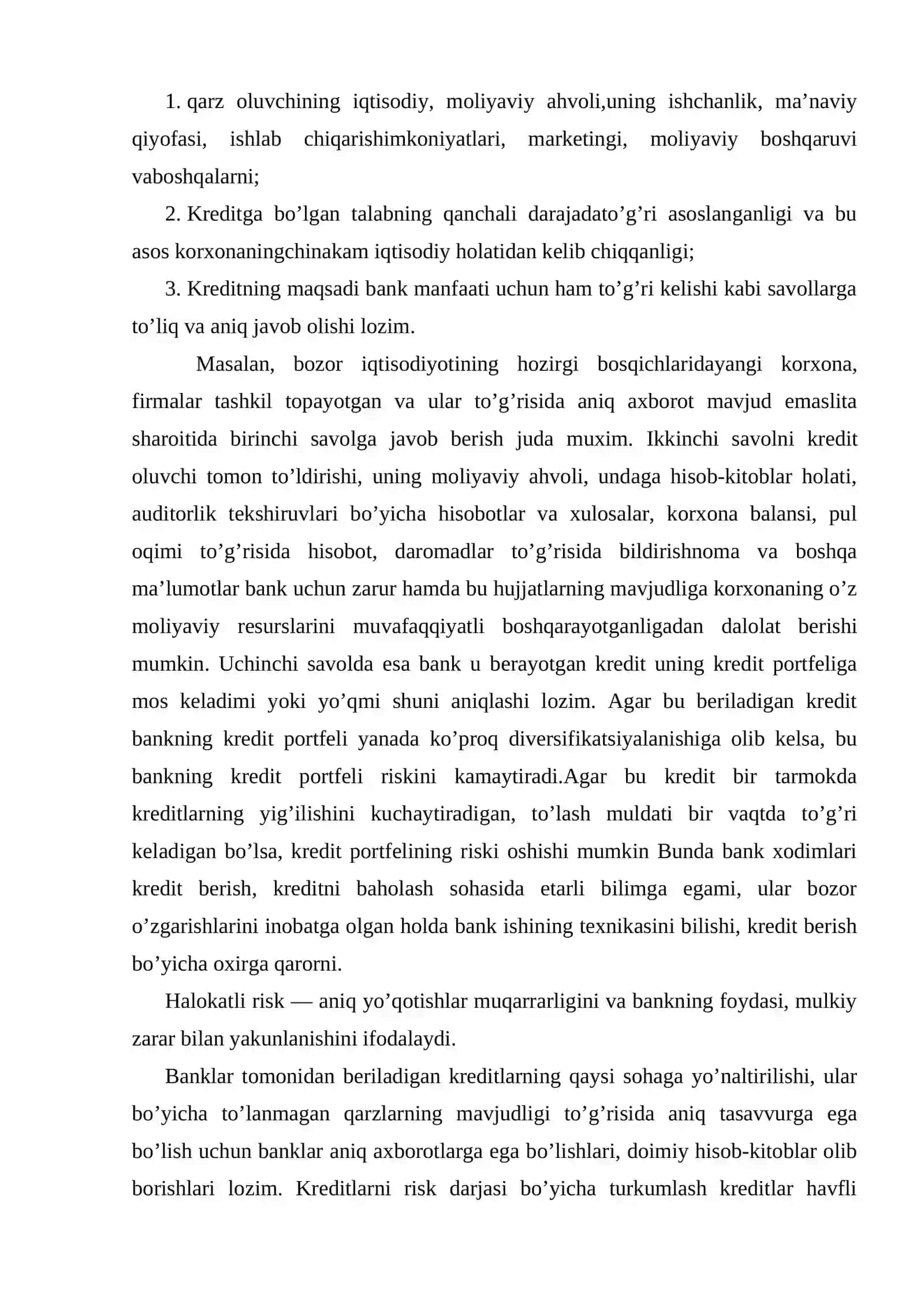 Kreditga layoqatlilik tushunchasi 4