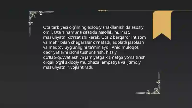 Oʻgʻli va Ota 4