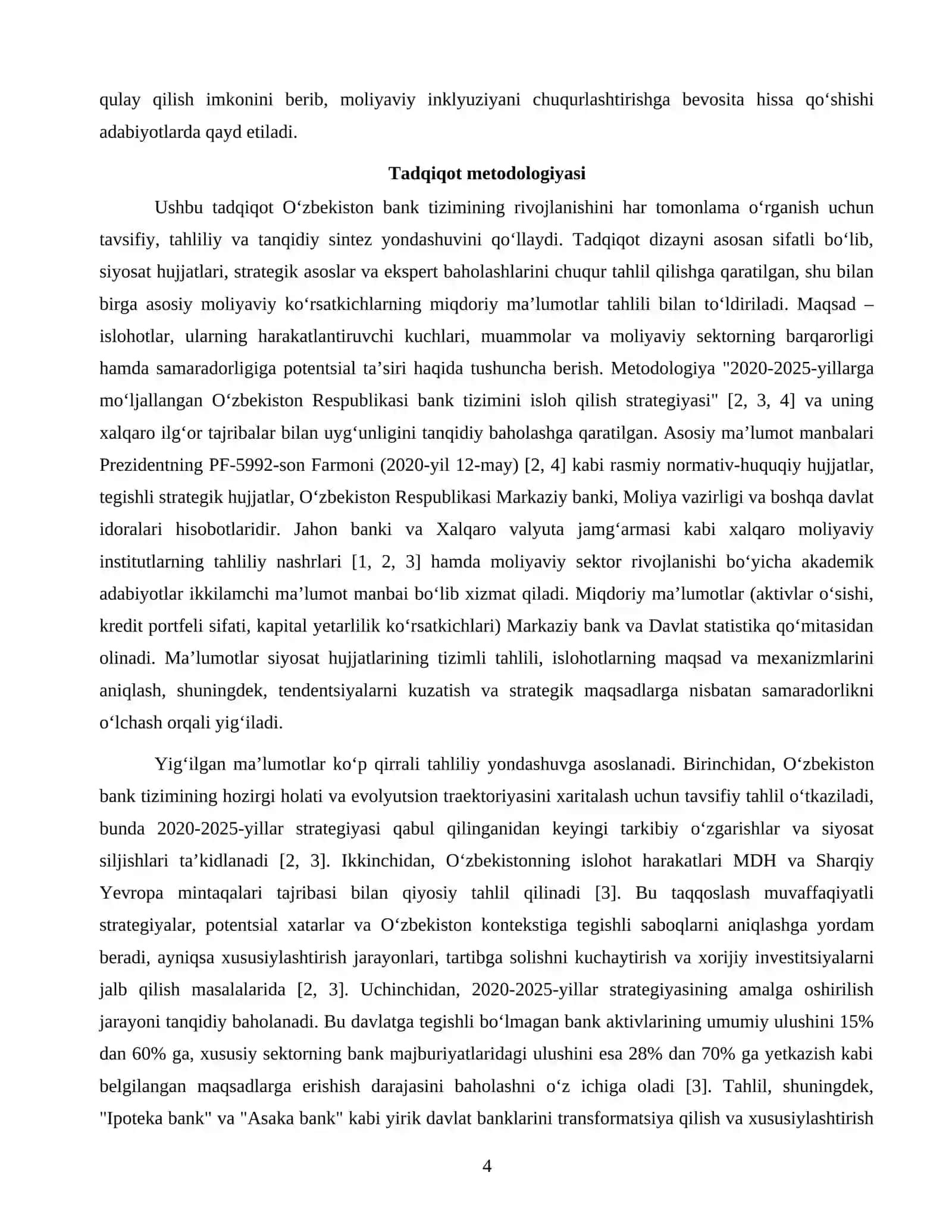 O'zbekistonda bank tizimini rivojlantrish 4