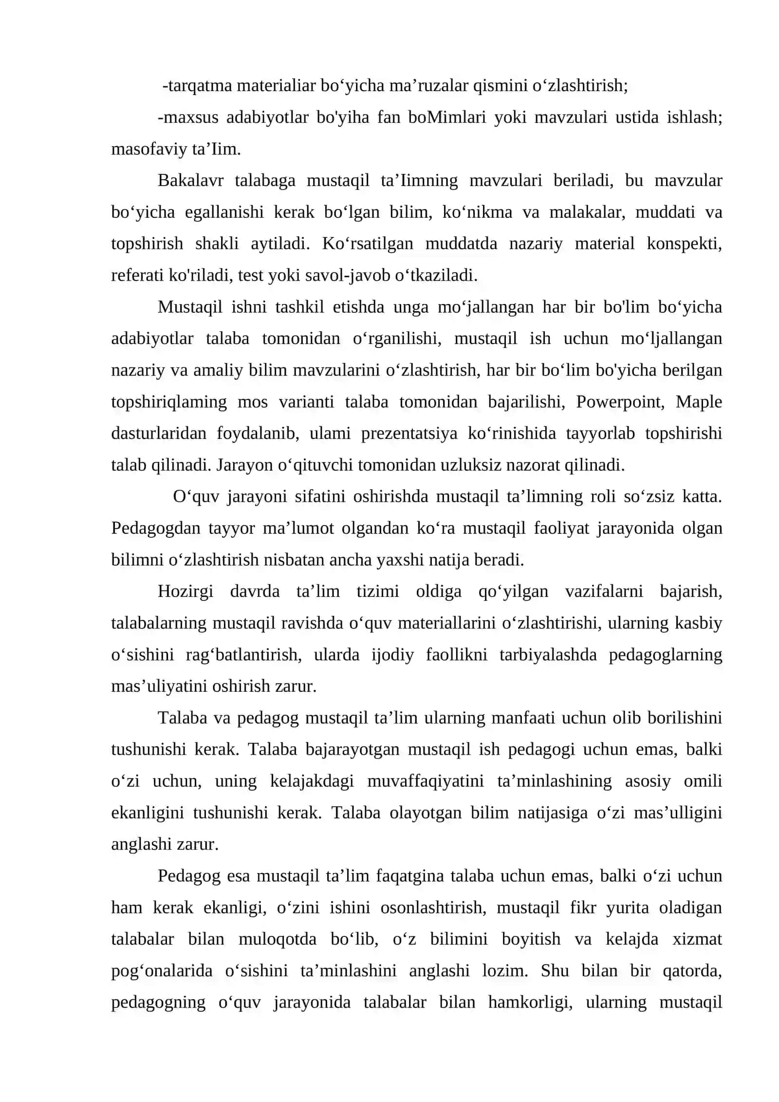 Ona Tili va Adabiyot Fanidan Mustaqil Ta’lim Uchun Uslubi Ko'rsatma 4