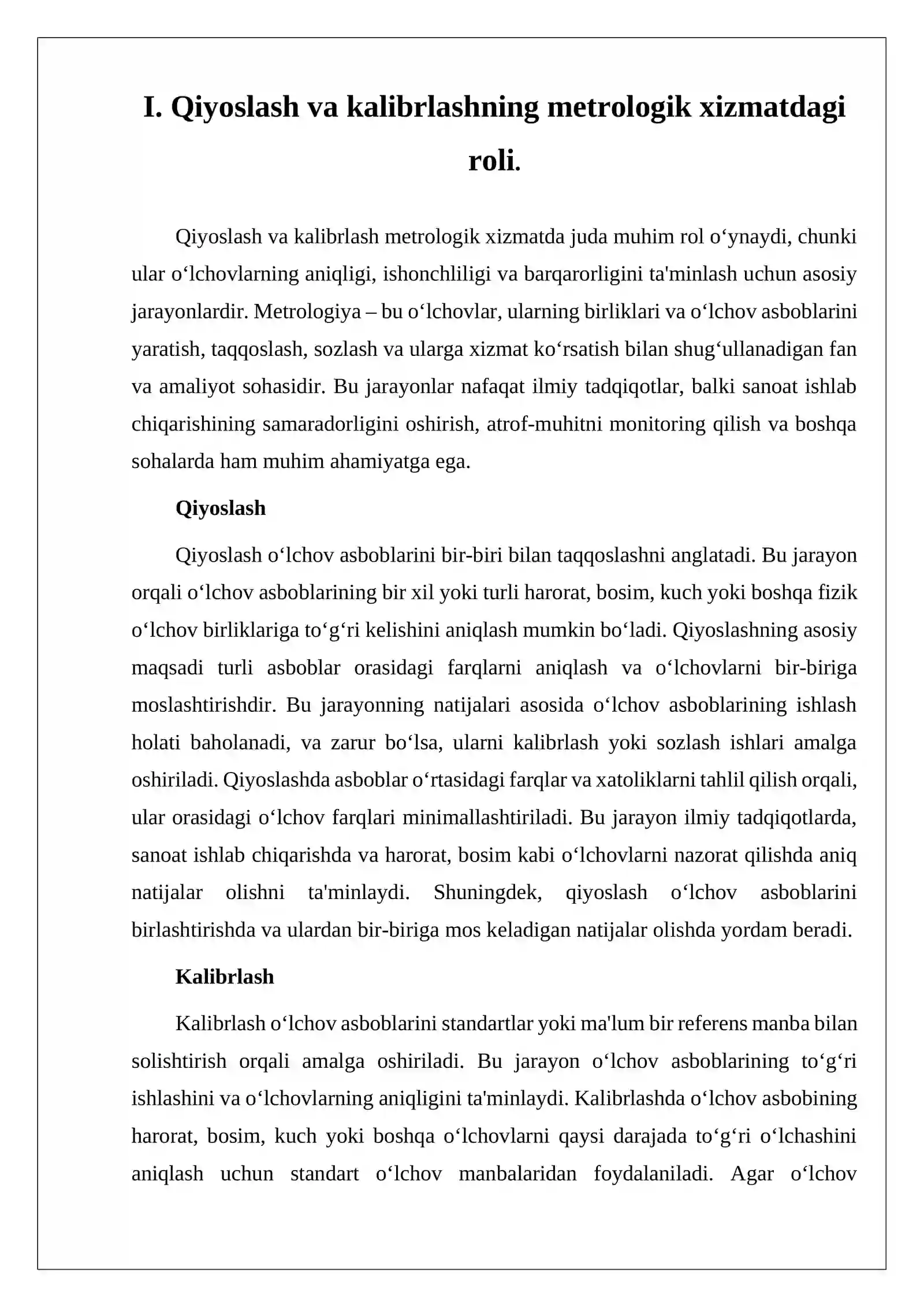 Metrologik xizmatda qiyoslash va kalibrlash ishlari 4