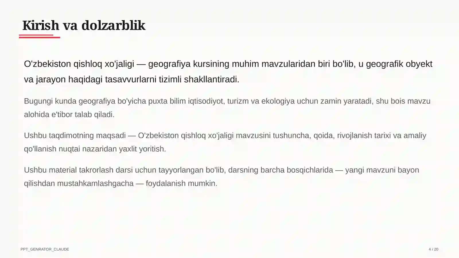 O'zbekiston qishloq xo'jaligi (9-sinf) 4
