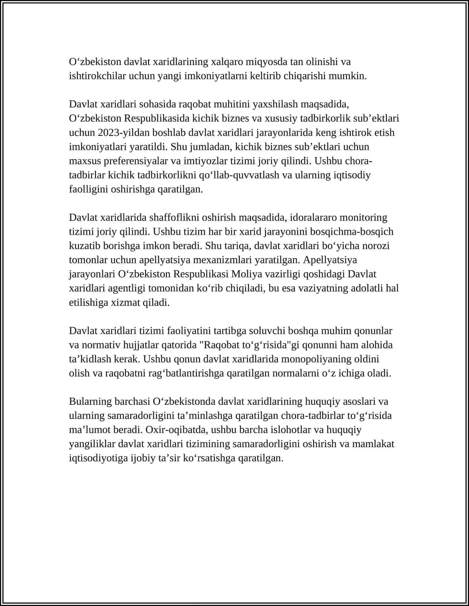 Davlat xaridlari tizimi haqida malumot 4