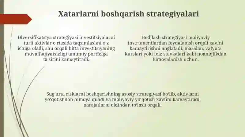 Moliyaviy risklarni boshqarish usullari 4