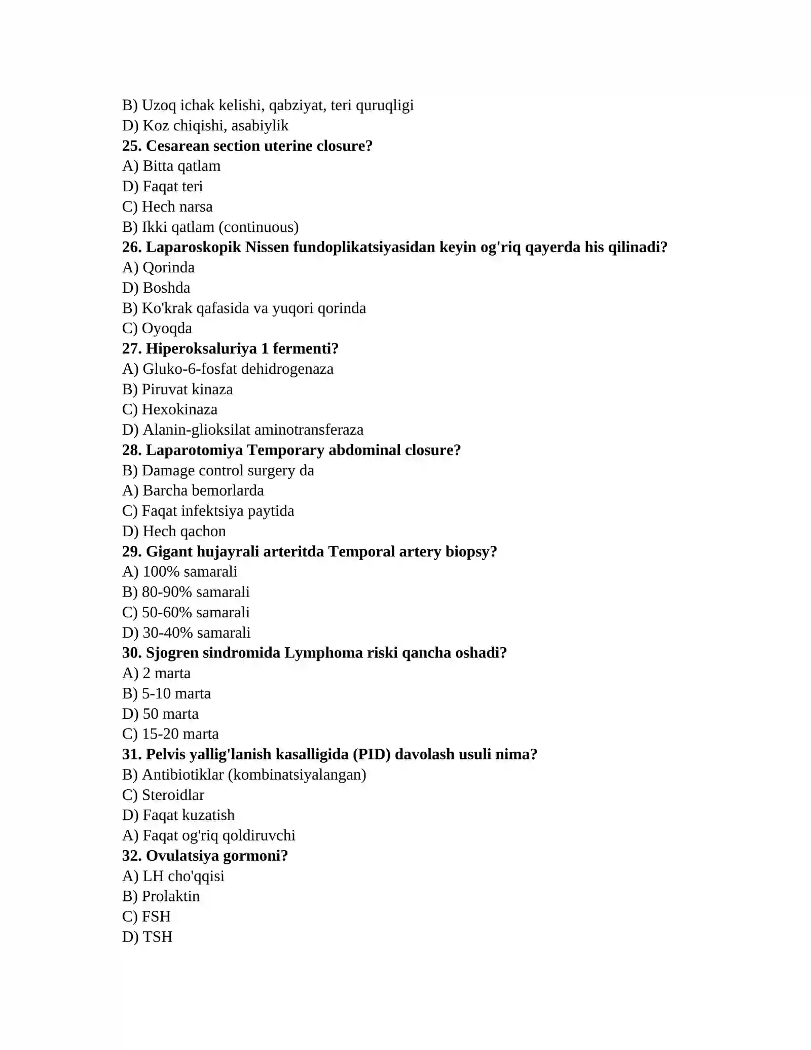 Mutaxassislik testlari 4