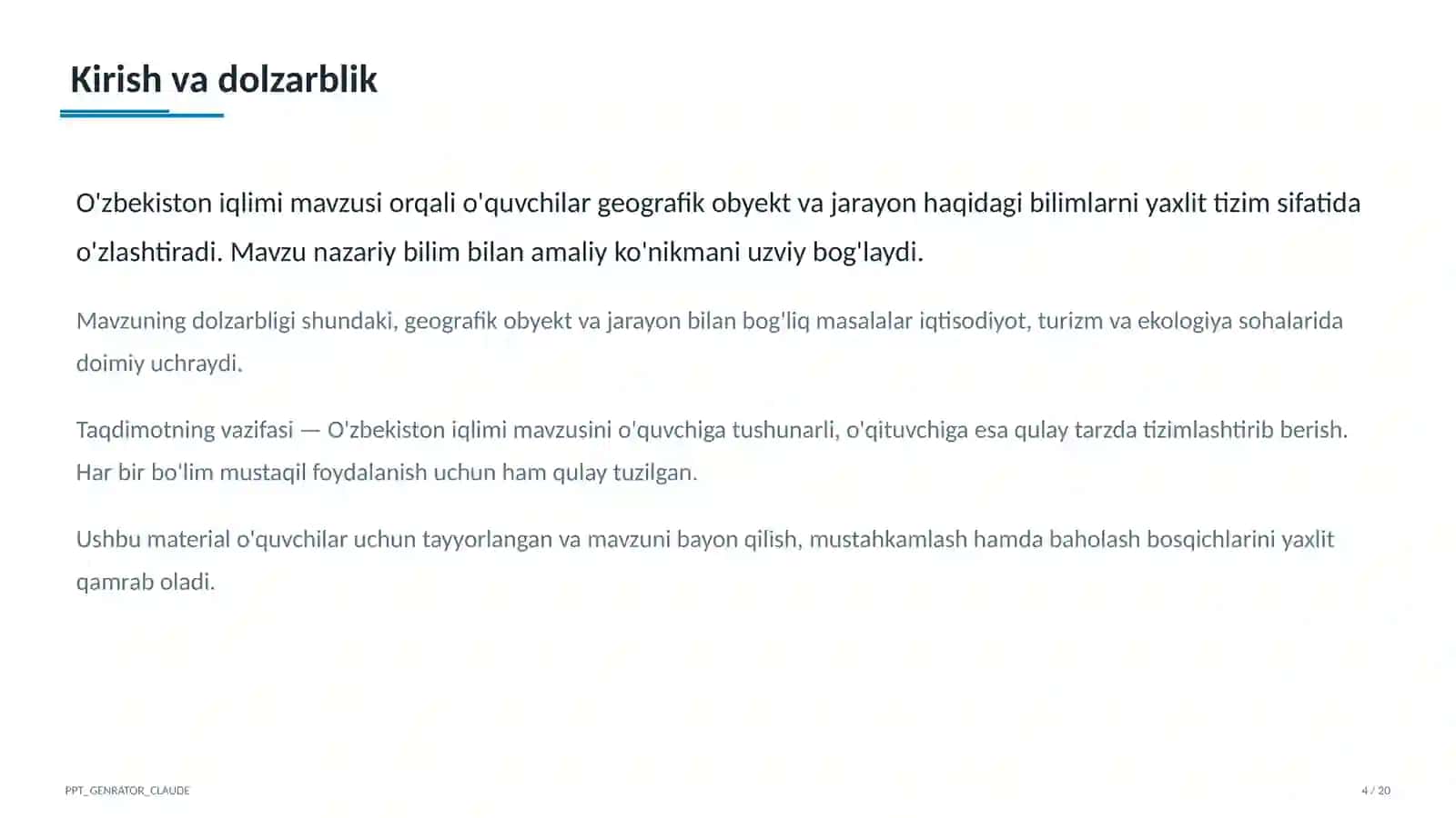 O'zbekiston iqlimi (8-sinf) 4