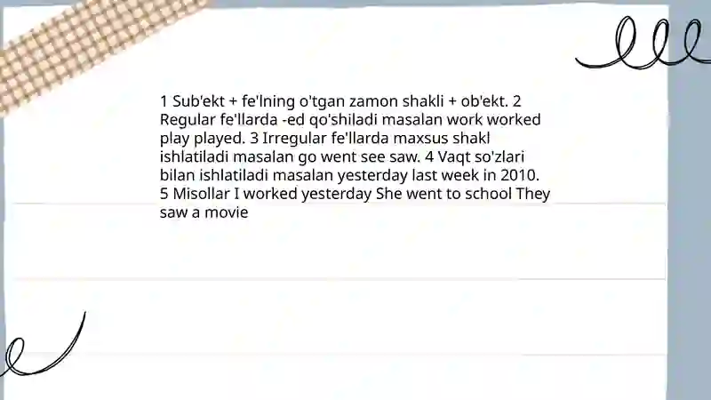 Past simple 4