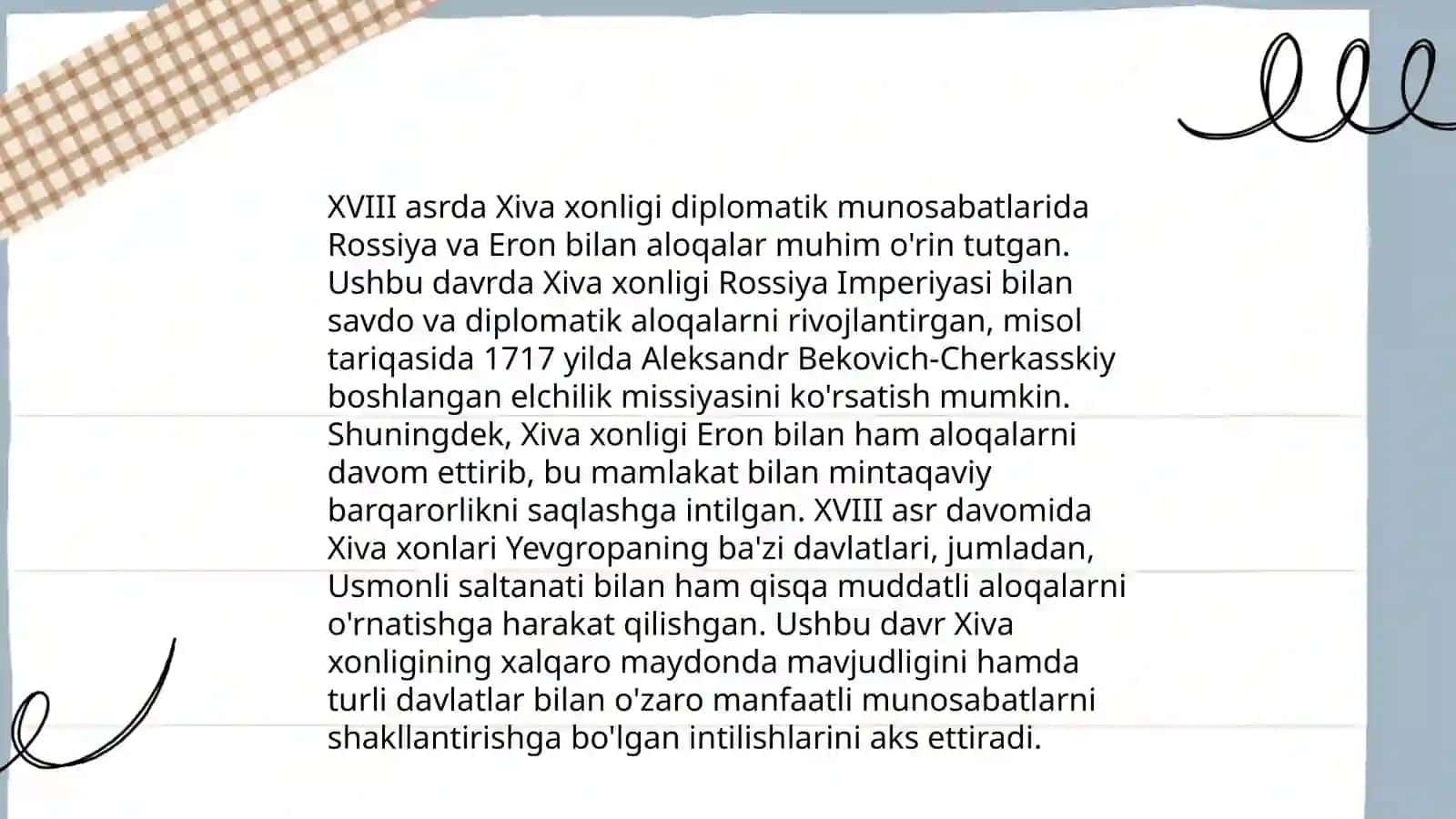XVI XVIII asrlarda Xiva xonligining diplomatik savdo va iqtisodiy munosabatlari 4