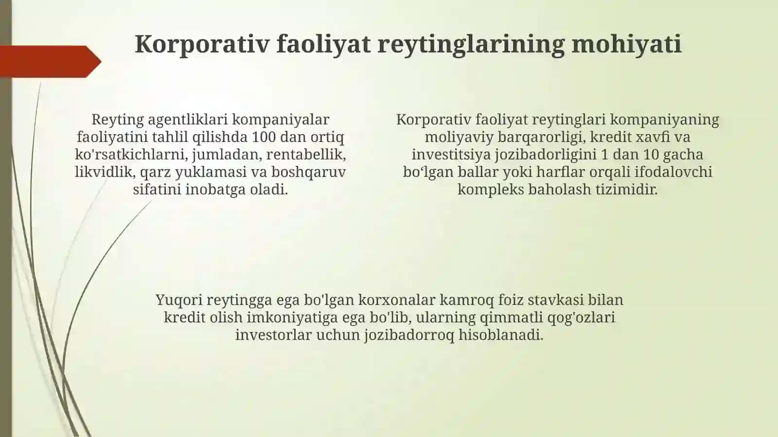Korxonalar faolyati reytingi turlari, mohiyati va baholash usullari 4