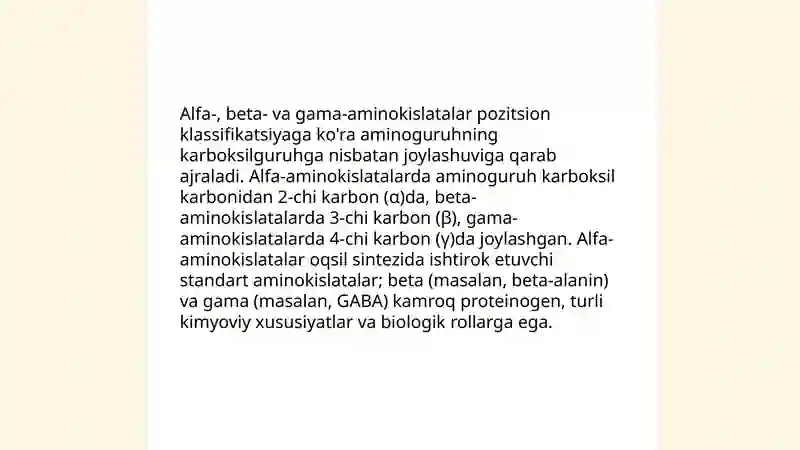 Aminokislatalar va ularning xususiyati 4