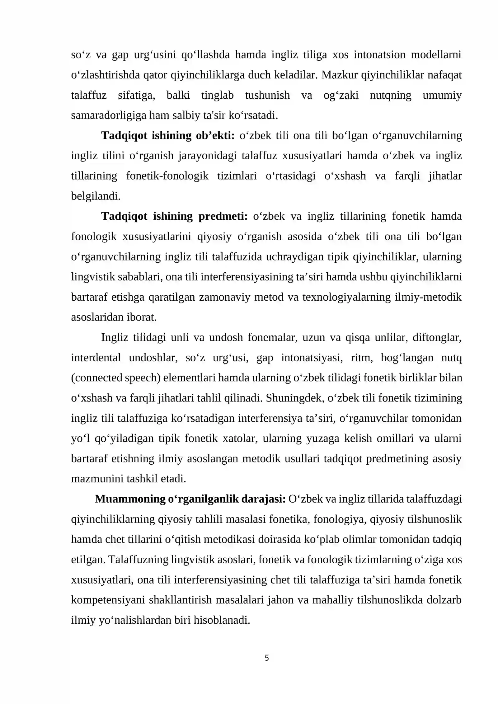 Comparative Analysis of Pronunciation Difficulties in Uzbek and English 4