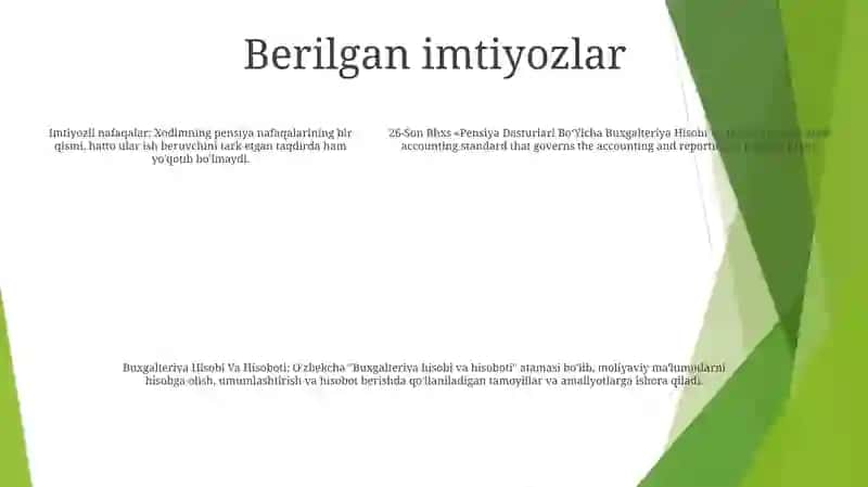 26-Son Bhxs «Pеnsiya Dаsturlаri Bo‘Yichа Buxgаltеriya Hisobi VаHisoboti» 4