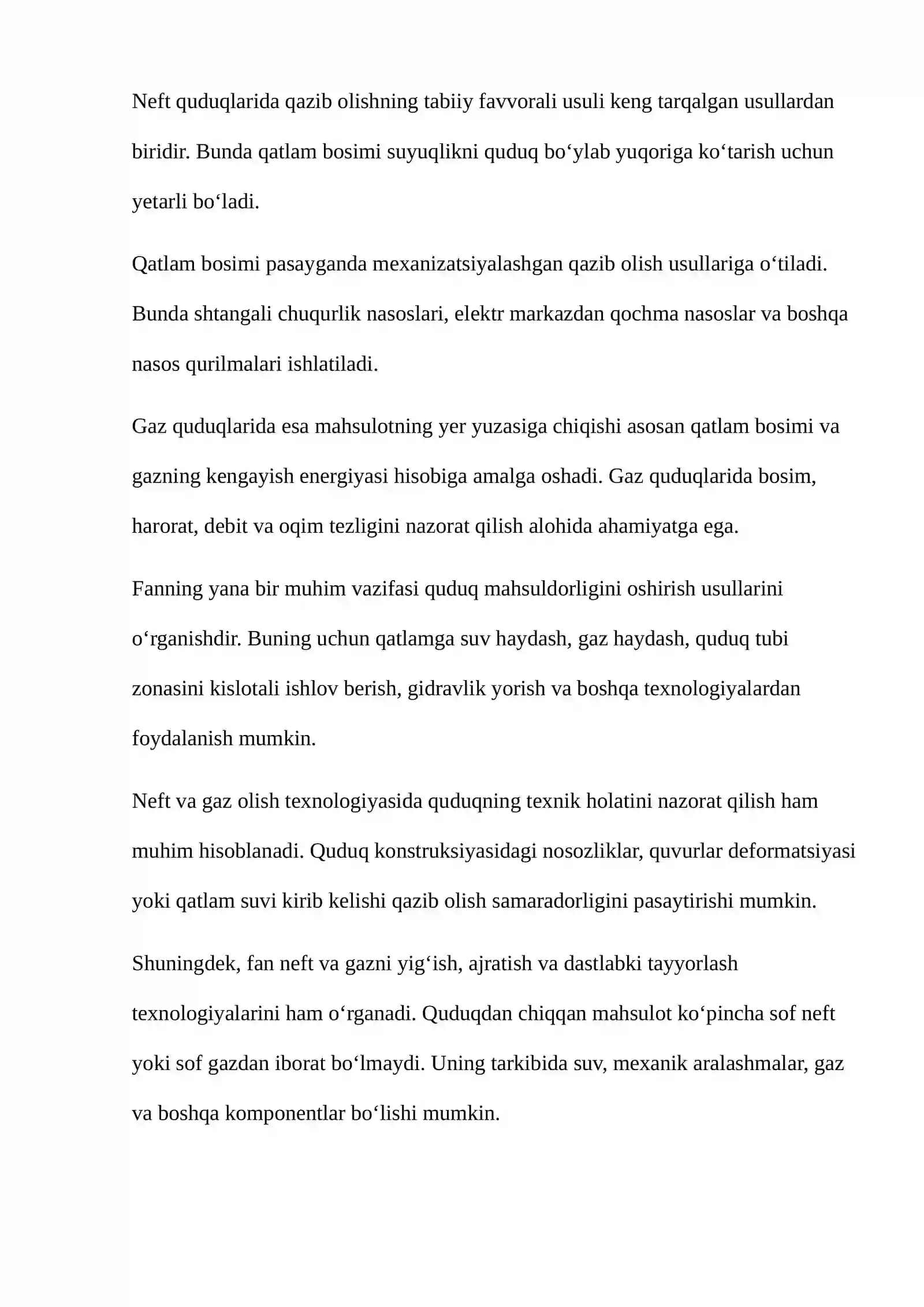 Neft va gaz olishning texnologiyasi va texniasi fanining predmeti va bilish usullari 4